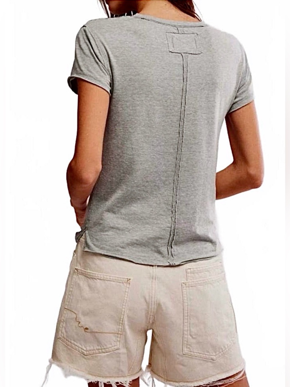 New Free People Nova Graphic SURF Tee in Gray Size L NWOT- organic cotton blend - Picture 3 of 16